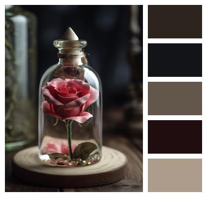 Flower Rose Glass Bottle Image